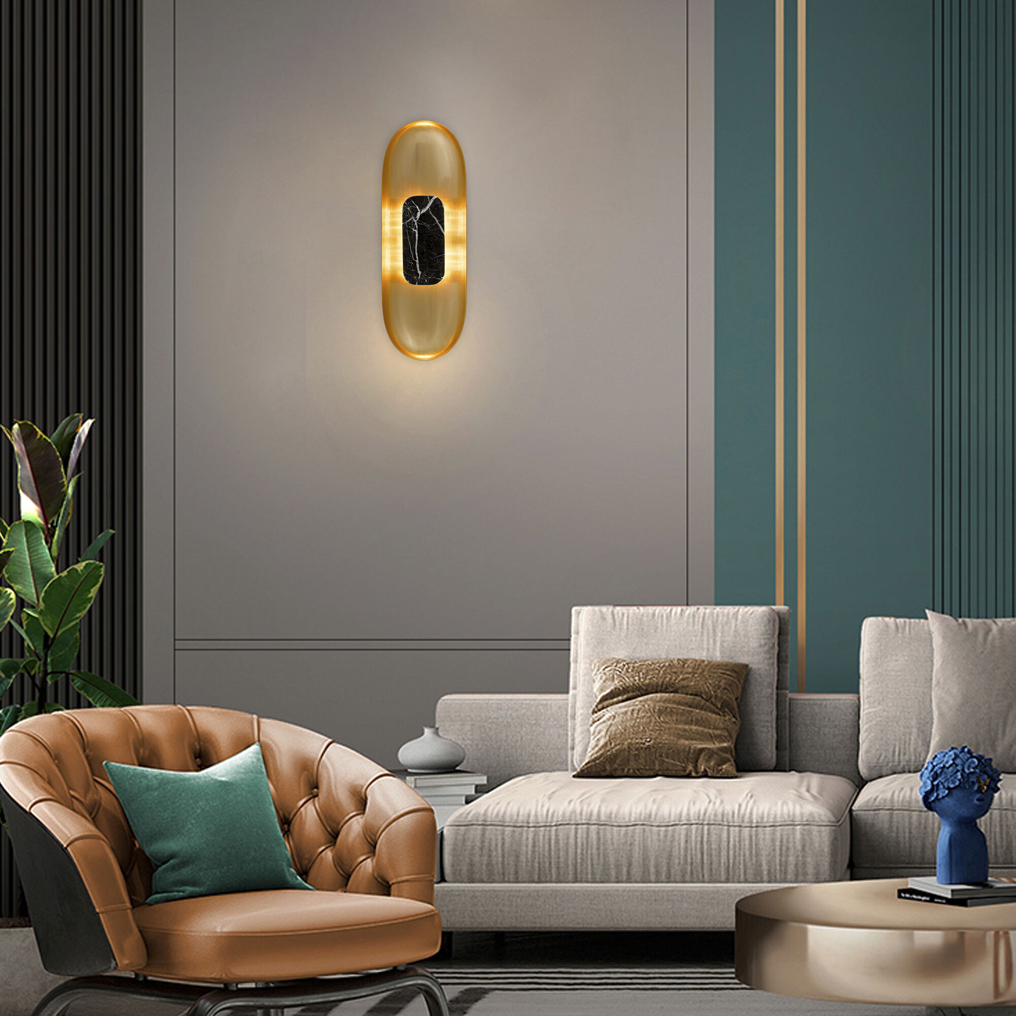 Marilyn LED 20 inch Brushed Brass Outdoor Wall Sconce